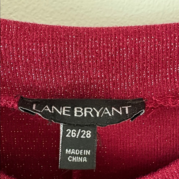 Lane Bryant Sparkling Red Knit Keyhole‎ Top - Picture 2 of 8